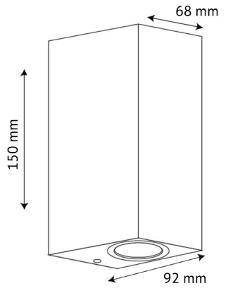 Lampara LED Doble Disparo Cuadrada, Gris, Sobreponer - Wattko